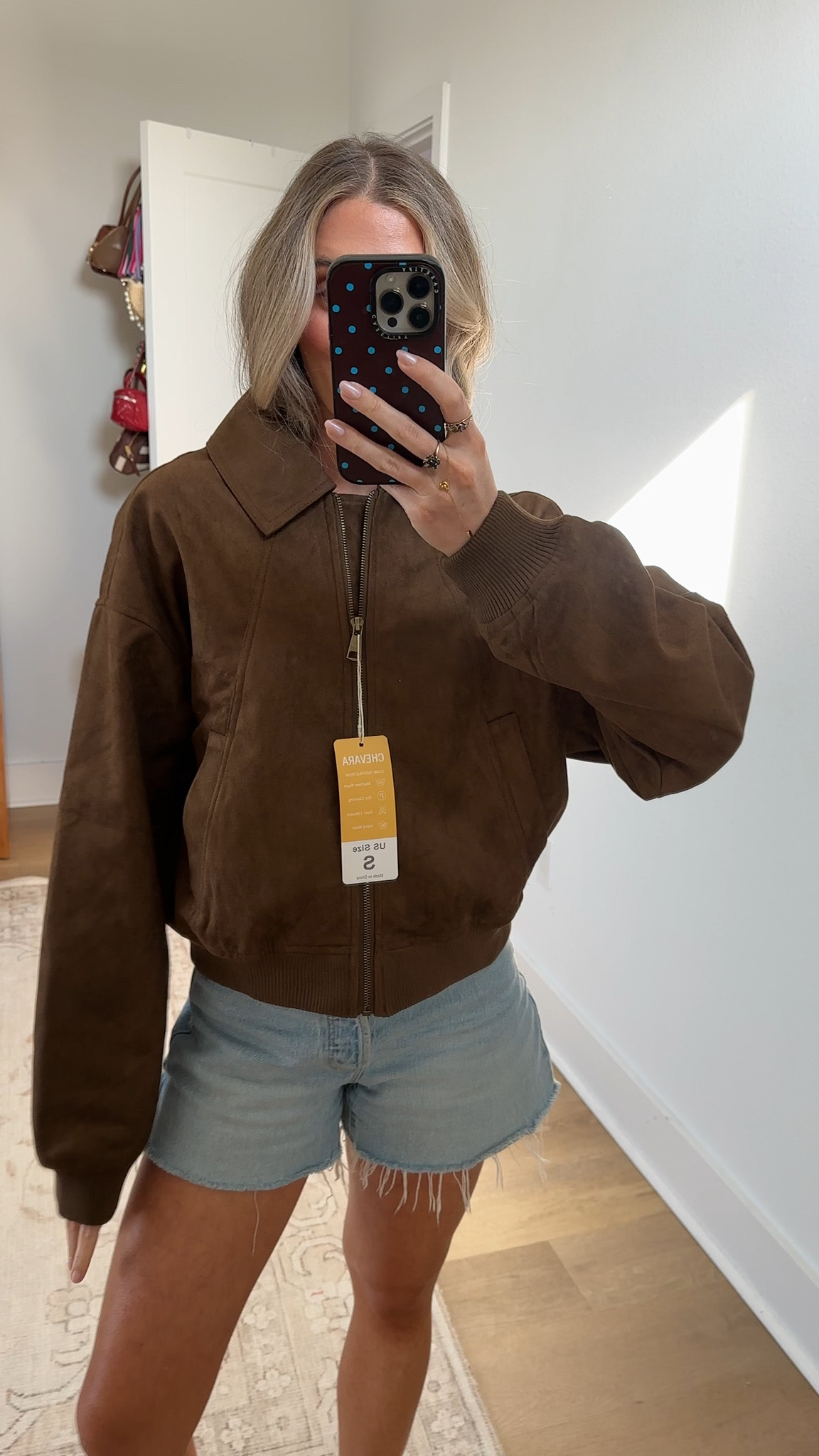 Amazon size small Chevara Women’s Faux Suede Jacket Casual Lapel Collar Long Sleeve Zip Up Crop Outerwear Pilot Coat with Pockets

#LTKSeasonal #LTKSaleAlert #LTKootd