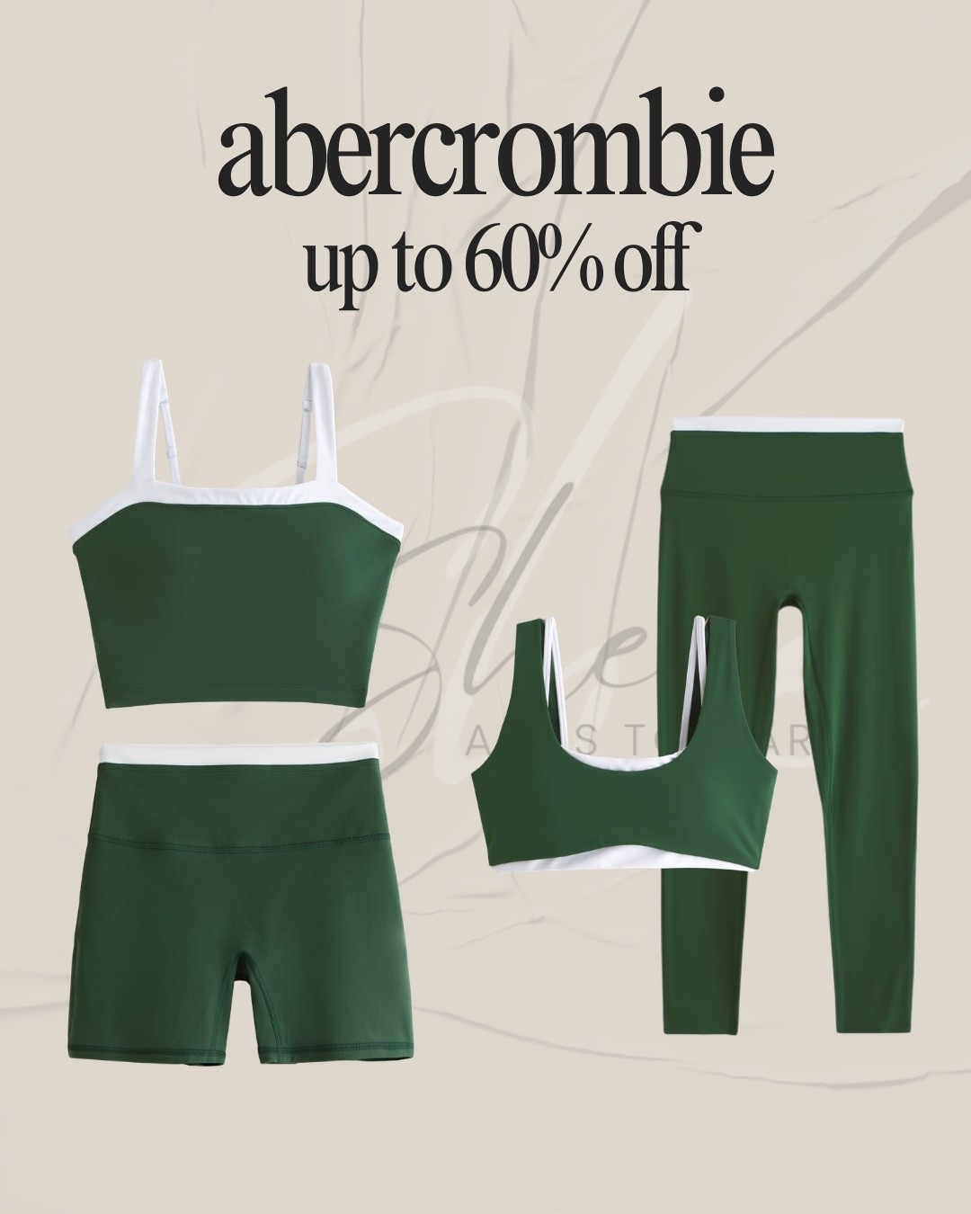 Trending color: Forest green, up to 60% off online 

#LTKActive #LTKSpringSale #LTKootd
