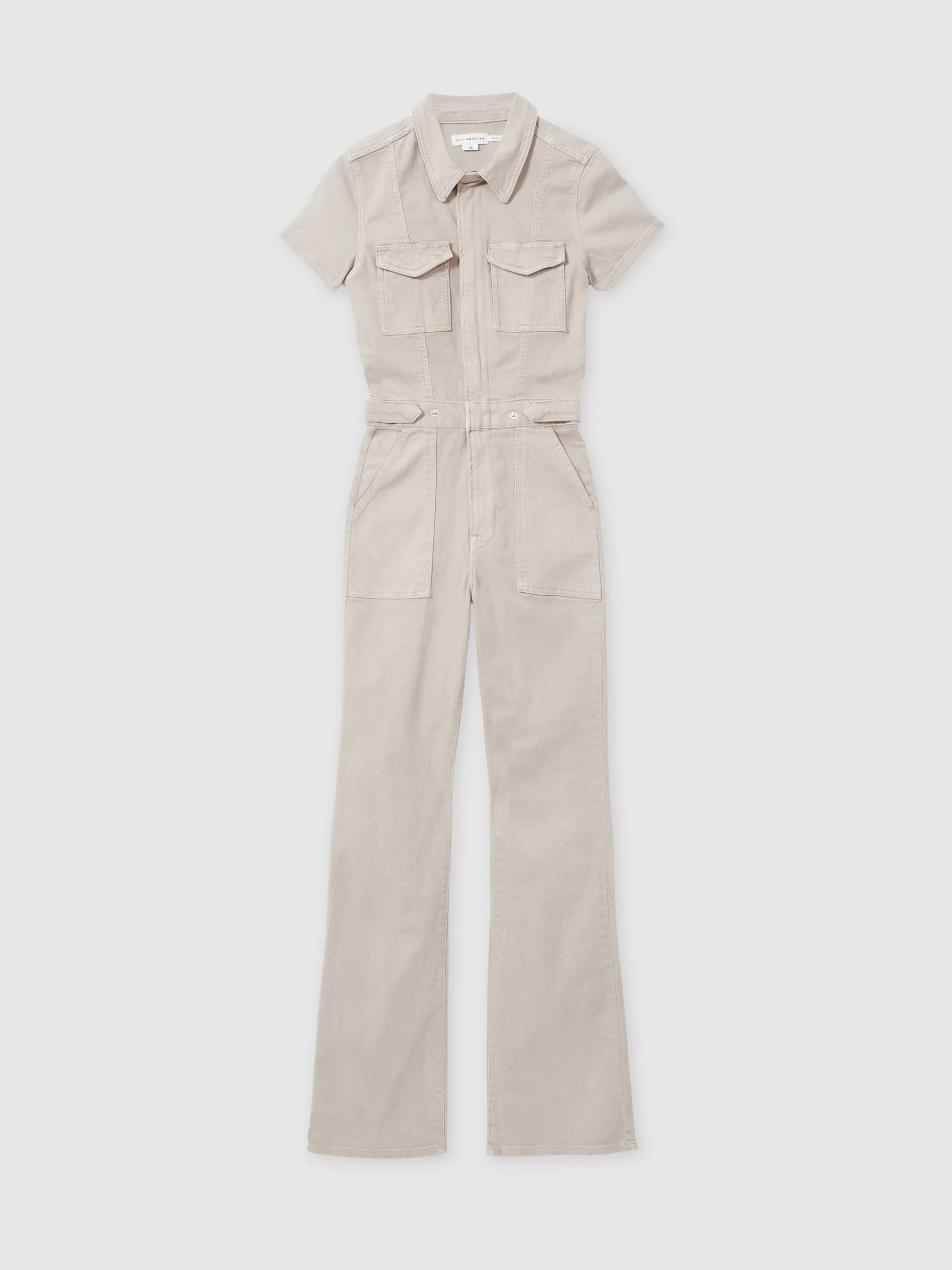 Good American Good American Sand Good American Twill Utility Bootcut Jumpsuit | Next US