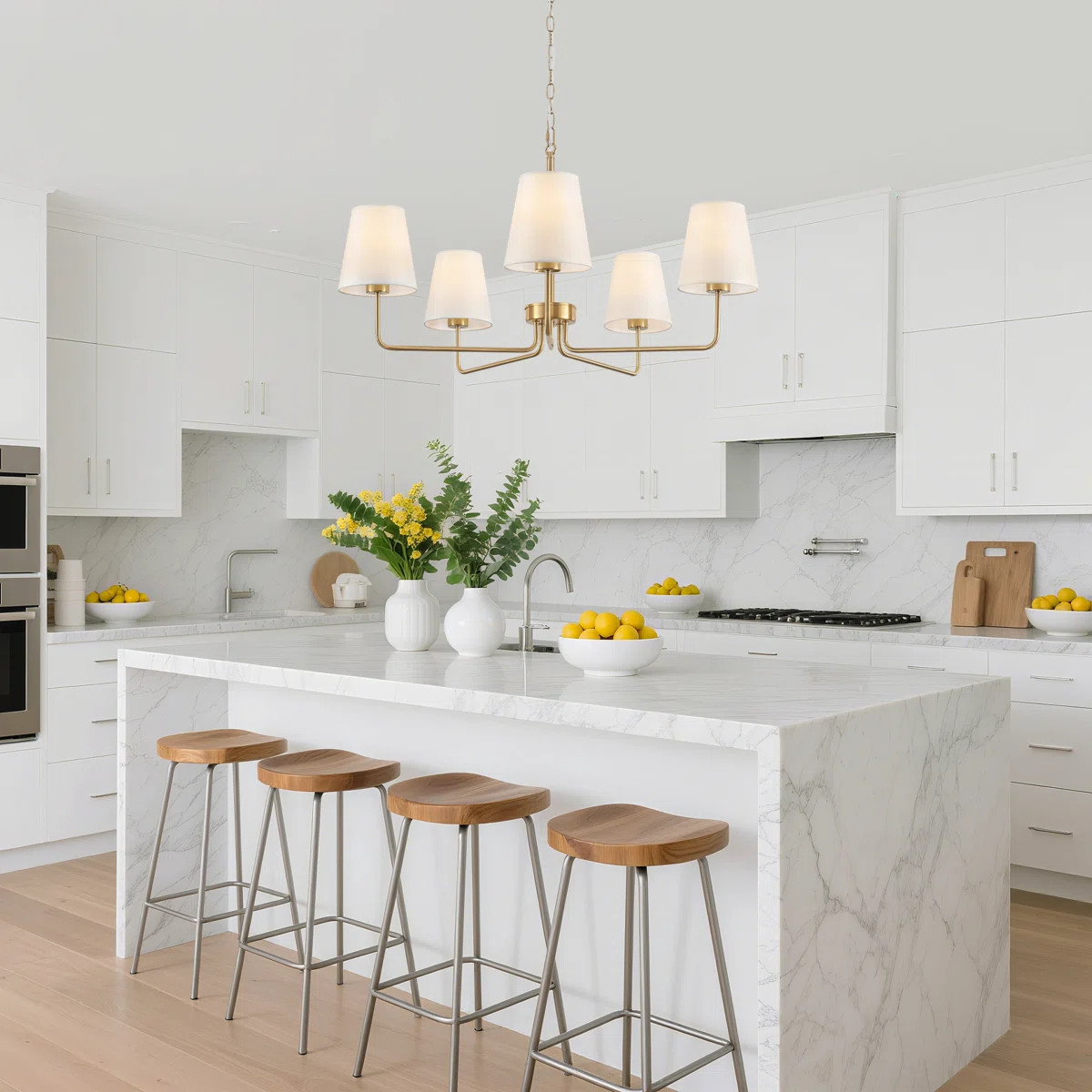 5 - Light  Classic / Traditional Chandelier With  Fabric Shade | Wayfair North America