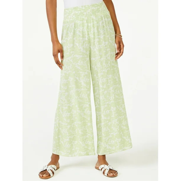 Scoop Women's Printed Wide Leg Ankle Pants | Walmart (US)