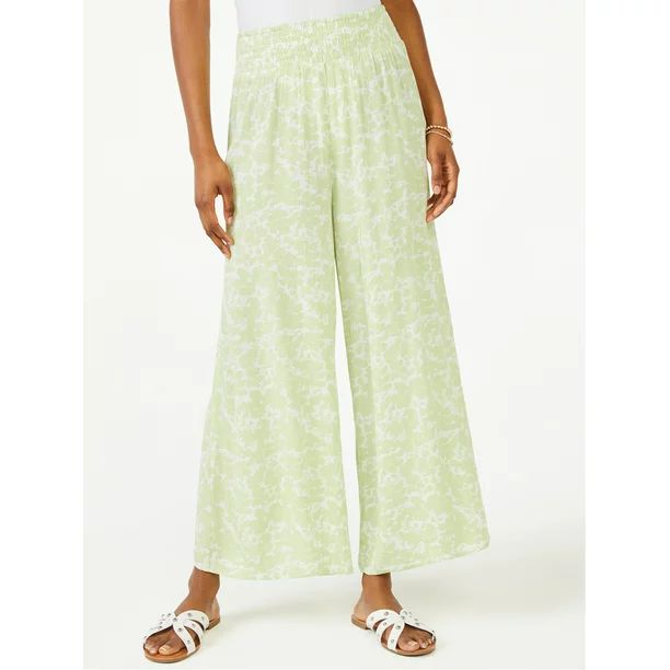 Scoop Women's Printed Wide Leg Ankle Pants | Walmart (US)