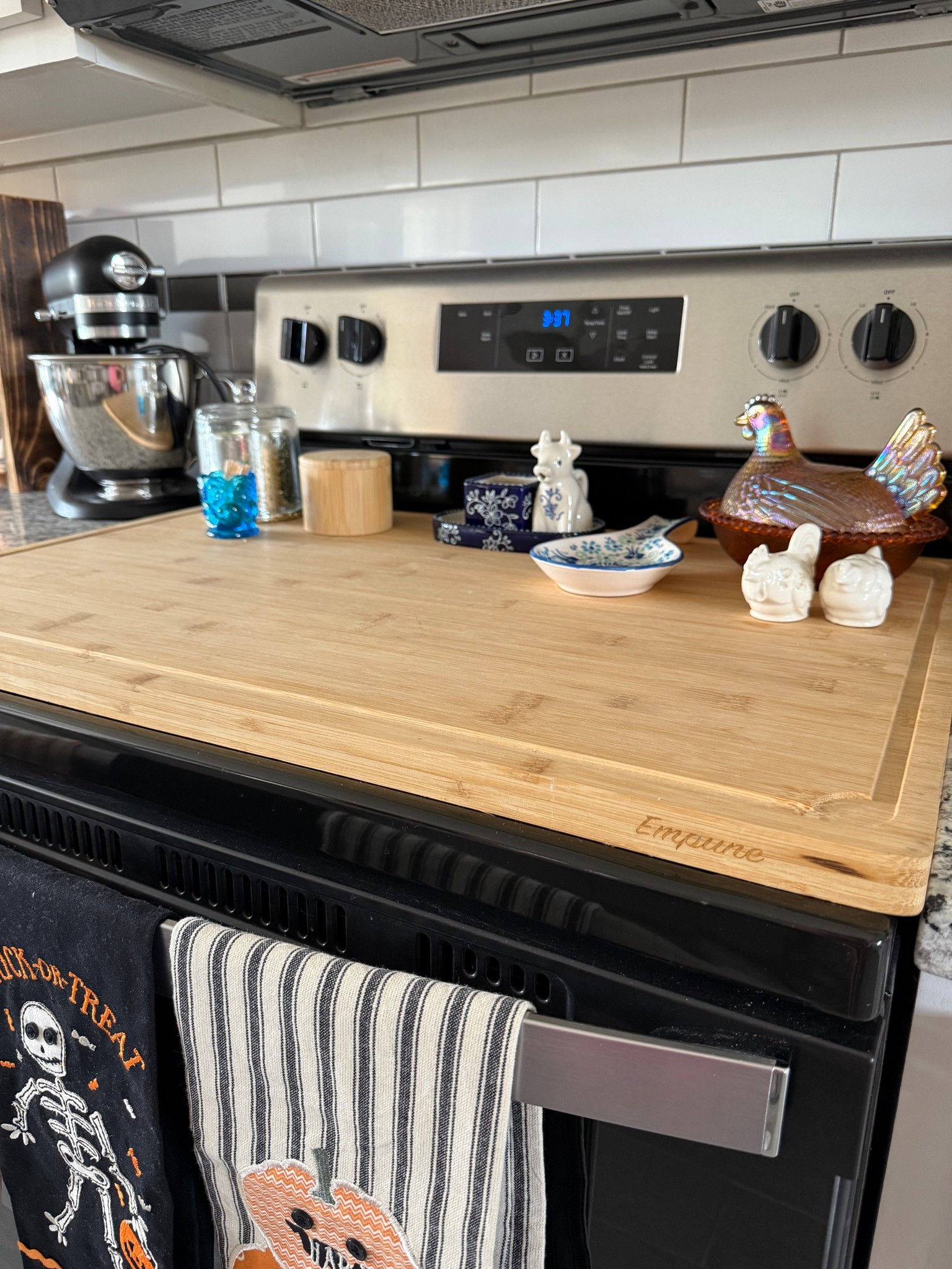The cutting board I keep on top of my stove as a cover! Love how oversized it is and functional at the same time. Easy to take on and off as we are cooking. 

#LTKFindsUnder100 #LTKHome