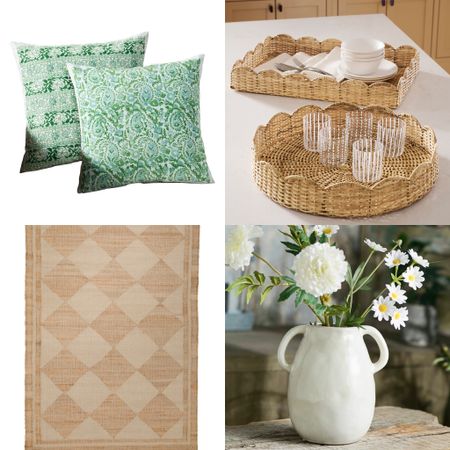 Cute finds perfect for spring like scalloped wicker trays (love!), pretty jute rug, and outdoor pillows that are reversible!

#springdecor #outdoordecor #tray #outdoorrug

#LTKhome #LTKunder50 #LTKFind