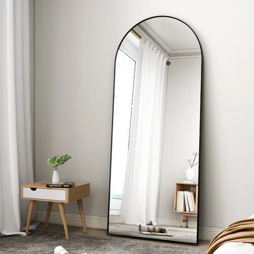 Ebern Designs Arched Full-Length Mirror, Aluminum Alloy Frame, Tempered Glass Floor Mirror | Wayf... | Wayfair North America