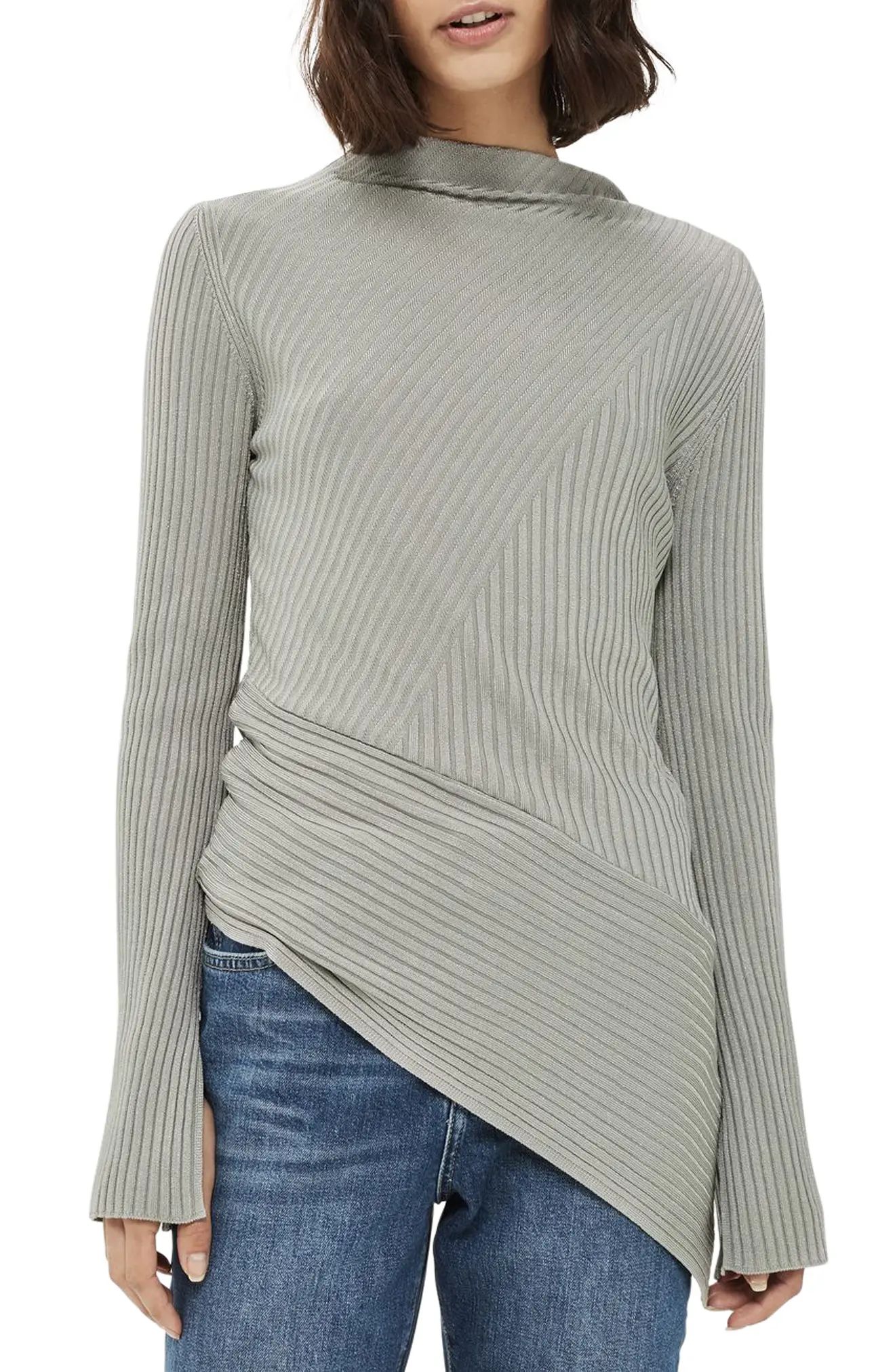 Asymmetrical Ribbed Sweater | Nordstrom