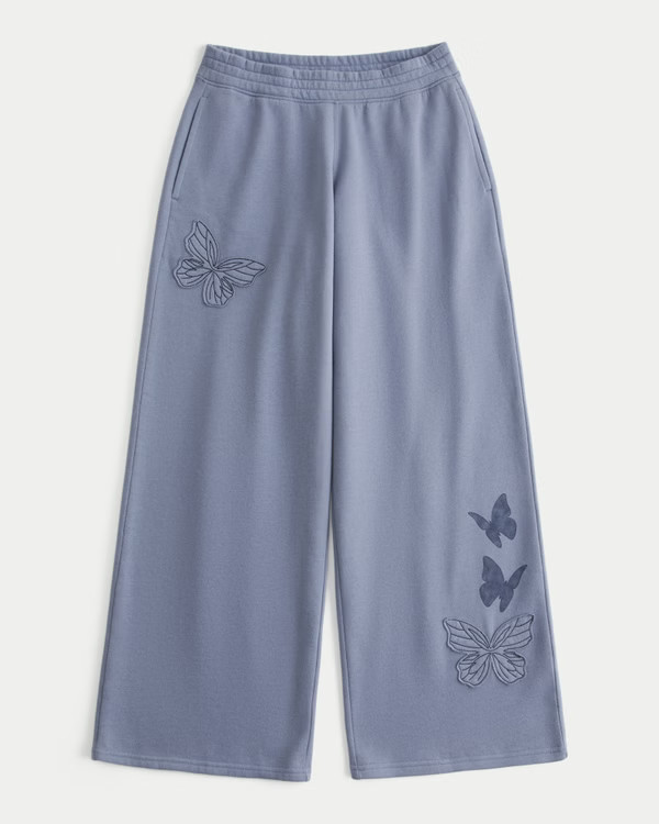 Women's Butterfly Graphic Baggy Sweatpants | Women's Bottoms | HollisterCo.com | Hollister (US)