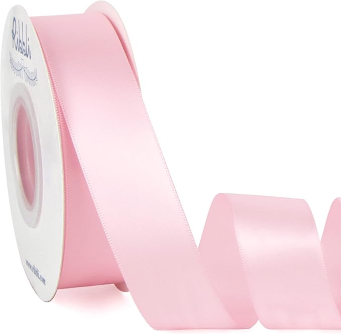 Ribbli Double Faced Light Pink Baby Pink Satin Ribbon,1” x Continuous 25 Yards,Use for Bows Bou... | Amazon (US)