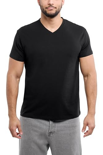 X RAY Men's V-Neck T-Shirts, Soft Cotton Short Sleeve Casual Slim Fit V Neck T Shirts for Men, Black, XX-Large | Amazon (US)
