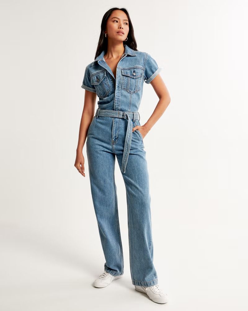 90s Relaxed Denim Jumpsuit | Abercrombie & Fitch (US)