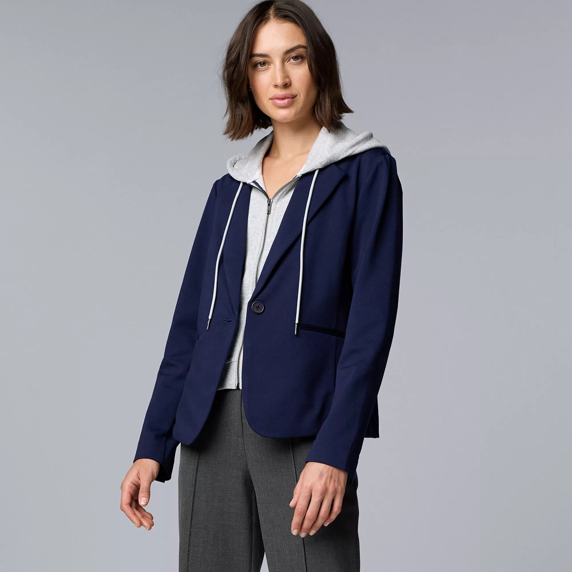 Women's Simply Vera Vera Wang Hooded Blazer | Kohl's