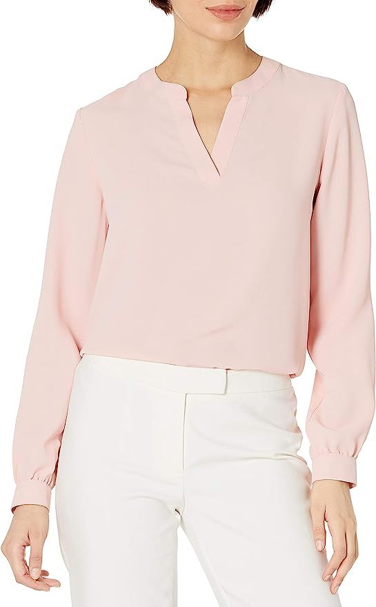 Anne Klein Women's Split Neck Blouse | Amazon (US)