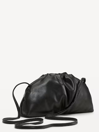 Faux-Leather Gathered Clutch Crossbody Bag | Old Navy (US)