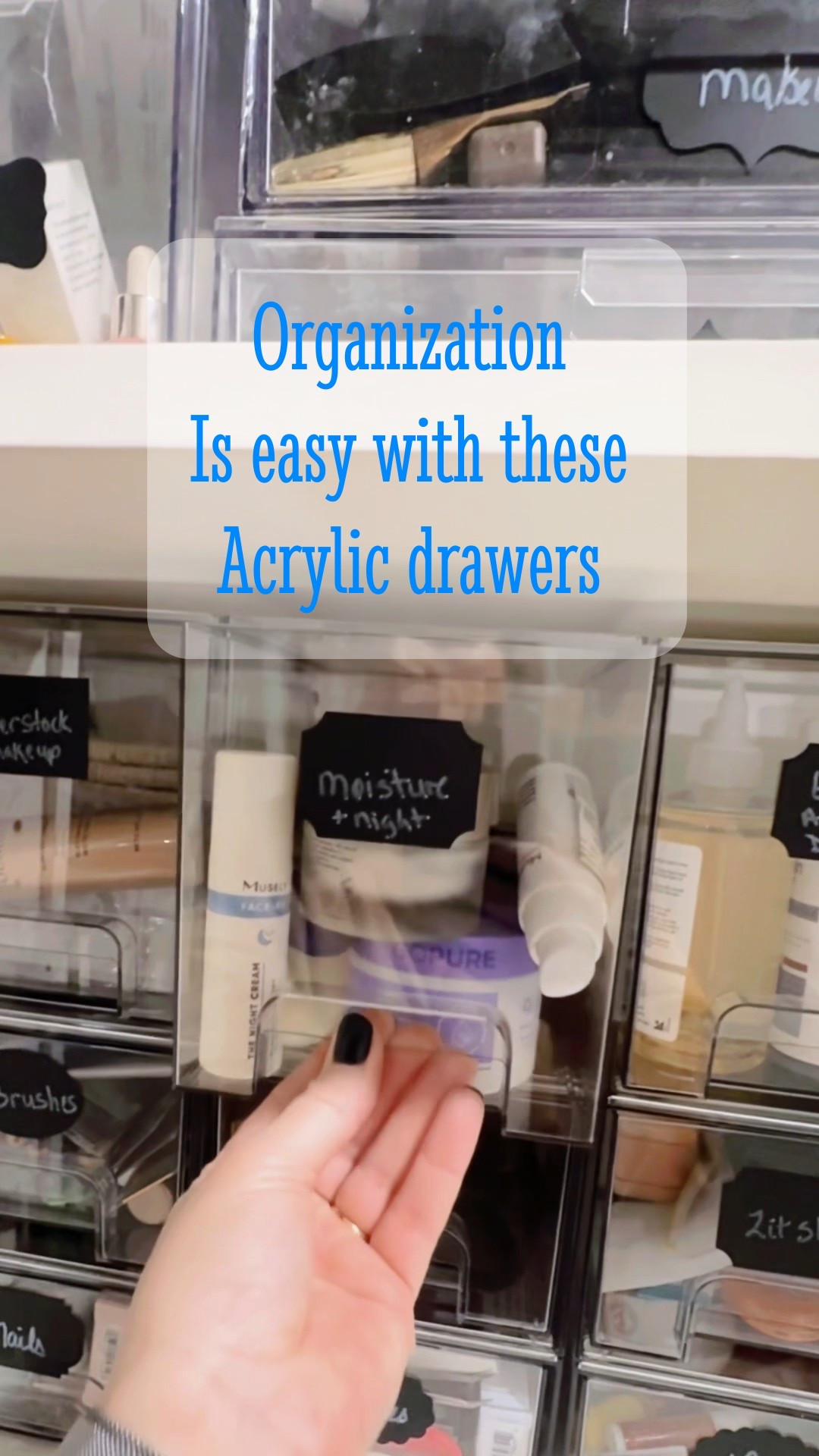 I label each draw like a filing system for my skincare and makeup to keep things organized. #organization @vtopmart 

#LTKHome #LTKBeauty #LTKSaleAlert