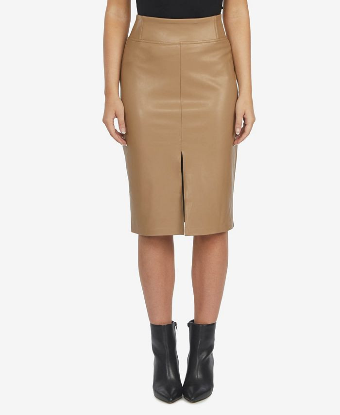 Women's Faux Leather Midi Skirt | Macys (US)