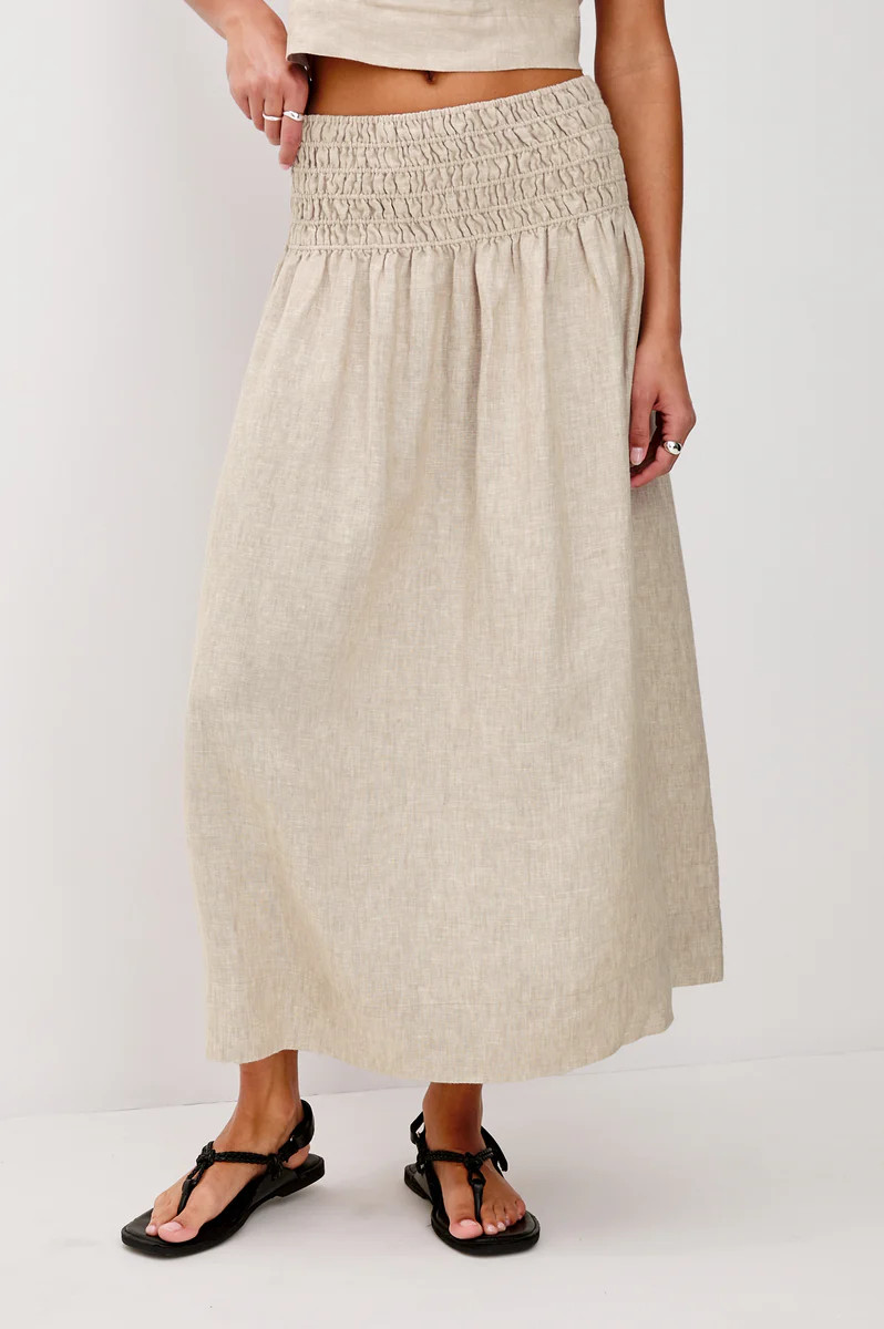 ALESSA SKIRT - HEATHERED FLAX | Rails