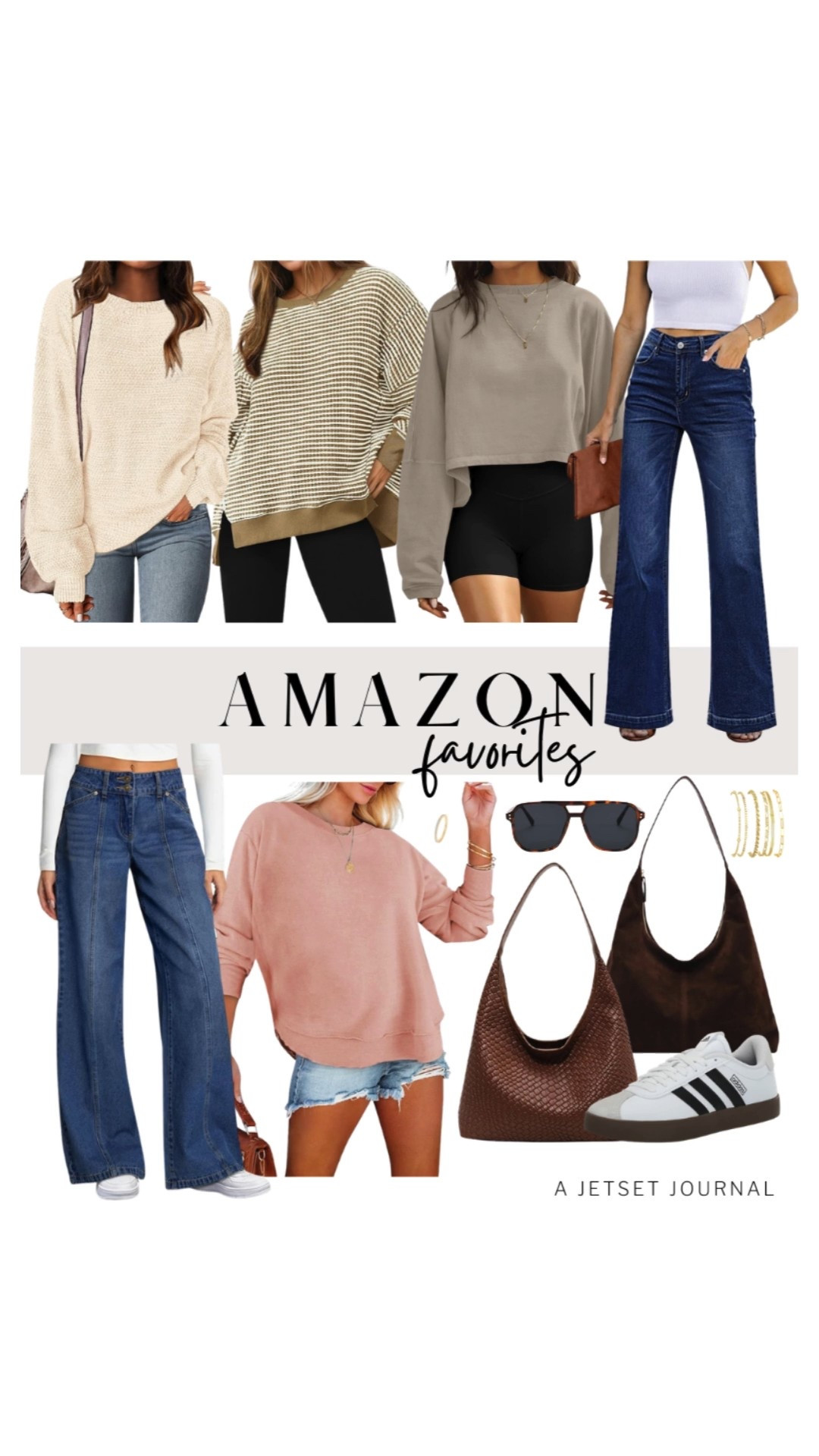 Mix and match these Amazon favorites and create new looks!
cropped sweatshirt, crew neck pullover, adidas sneakers, hobo bags, gold jewelry, classic style, transitional sweaters, wardrobe refresh, amazon fashion, top picks, transitional look, affordable style, amazon finds, cute tops, neutral top, spring style, outfit idea

#LTKU #LTKootd #LTKSeasonal