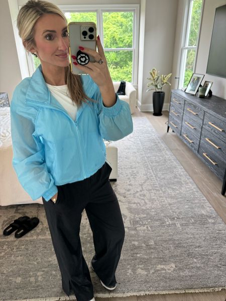 Casual mom outfit. Sports mom outfit.  I love this windbreaker. Perfect for this time of year. Top is super comfy and lightweight. Size small 

#LTKActive #LTKShoeCrush #LTKStyleTip