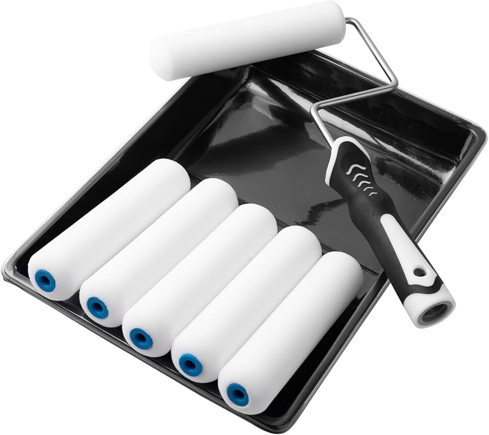 Mister Rui Paint Roller Kit, 9 Pack 6 Inch High Density Foam Paint Roller, Paint Tray with Liner,... | Amazon (US)