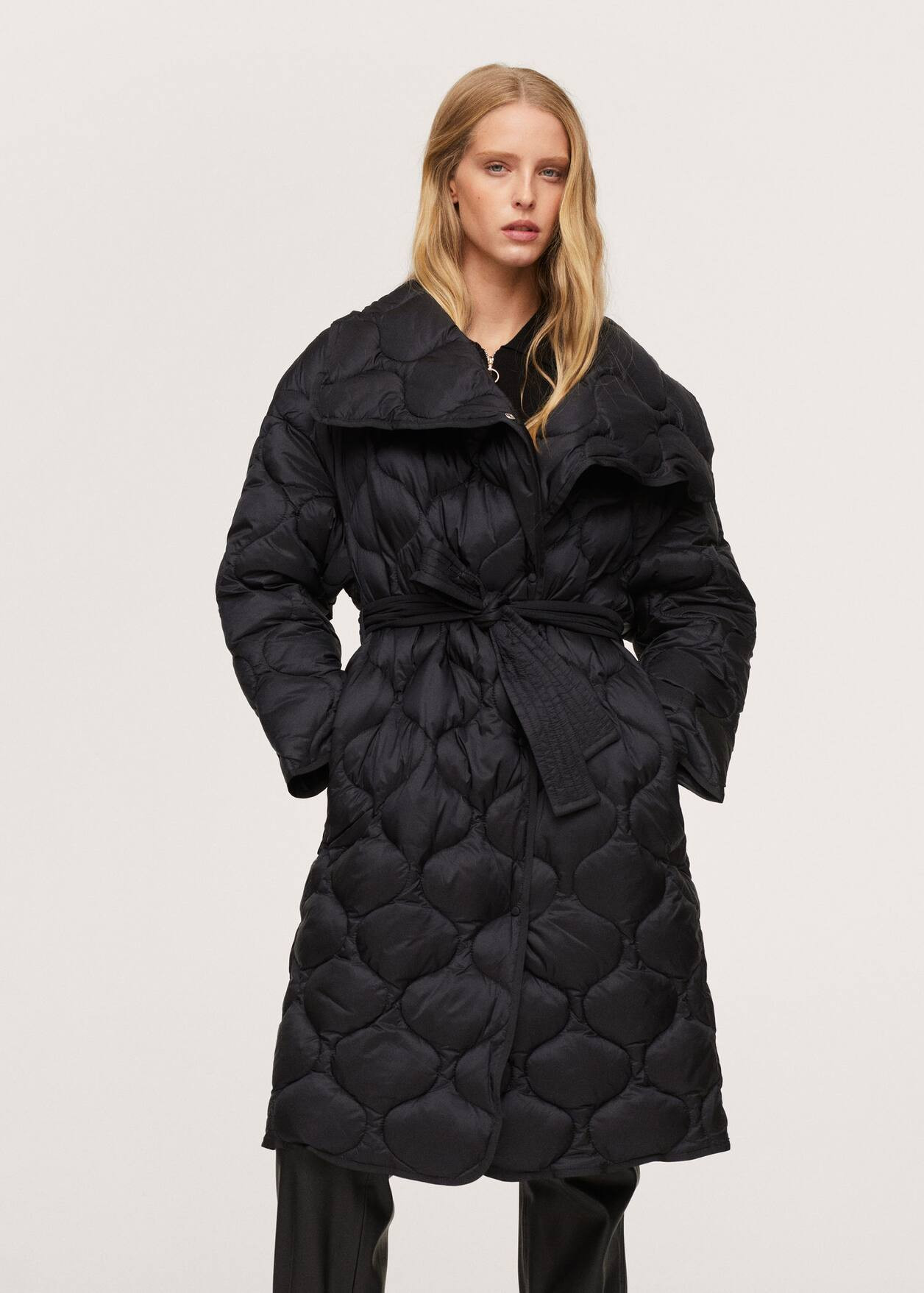 Belt quilted coat | MANGO (US)