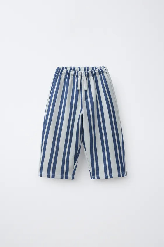 STRIPED BAGGY PLUSH PANTS | Zara US