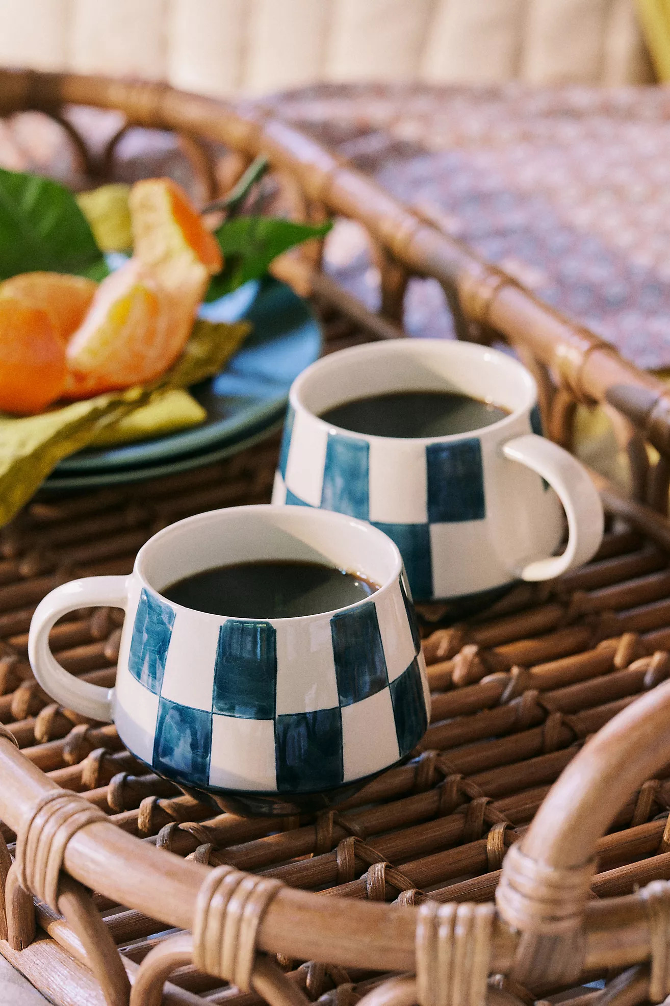 Checkered Stoneware Mug | Anthropologie (US)