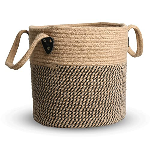 Zoes Homeware Jute Rope Basket - 12"x12" Woven Plant Pot Cover, Boho Indoor/Outdoor Multifunctional Storage | Amazon (US)