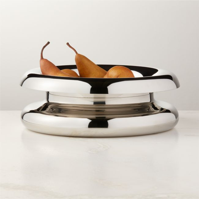 Piero Polished Stainless Steel Serving Bowl Large by Gianfranco Frattini | CB2