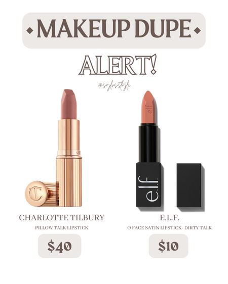 Charlotte Tilbury Dupe Alert for the famous lipstick in Pillowtalk. This shade is the perfect nude lipstick! The classic universal lipstick is very similar to the ELF Lipstick. #sephora #sephorabeauty #charlottetilbury #charlottetilburylipstick #pillowtalk #lipstick #viralbeauty #revlon #makeupdupe #beautydupe #dupe #affordablemakeup #springbeauty #beach #travel #travelmakeup #beautyfavorites #makeupmusthave #lipproducts #springoutfits #vacationoutfits 

#LTKunder50 #LTKbeauty #LTKSeasonal