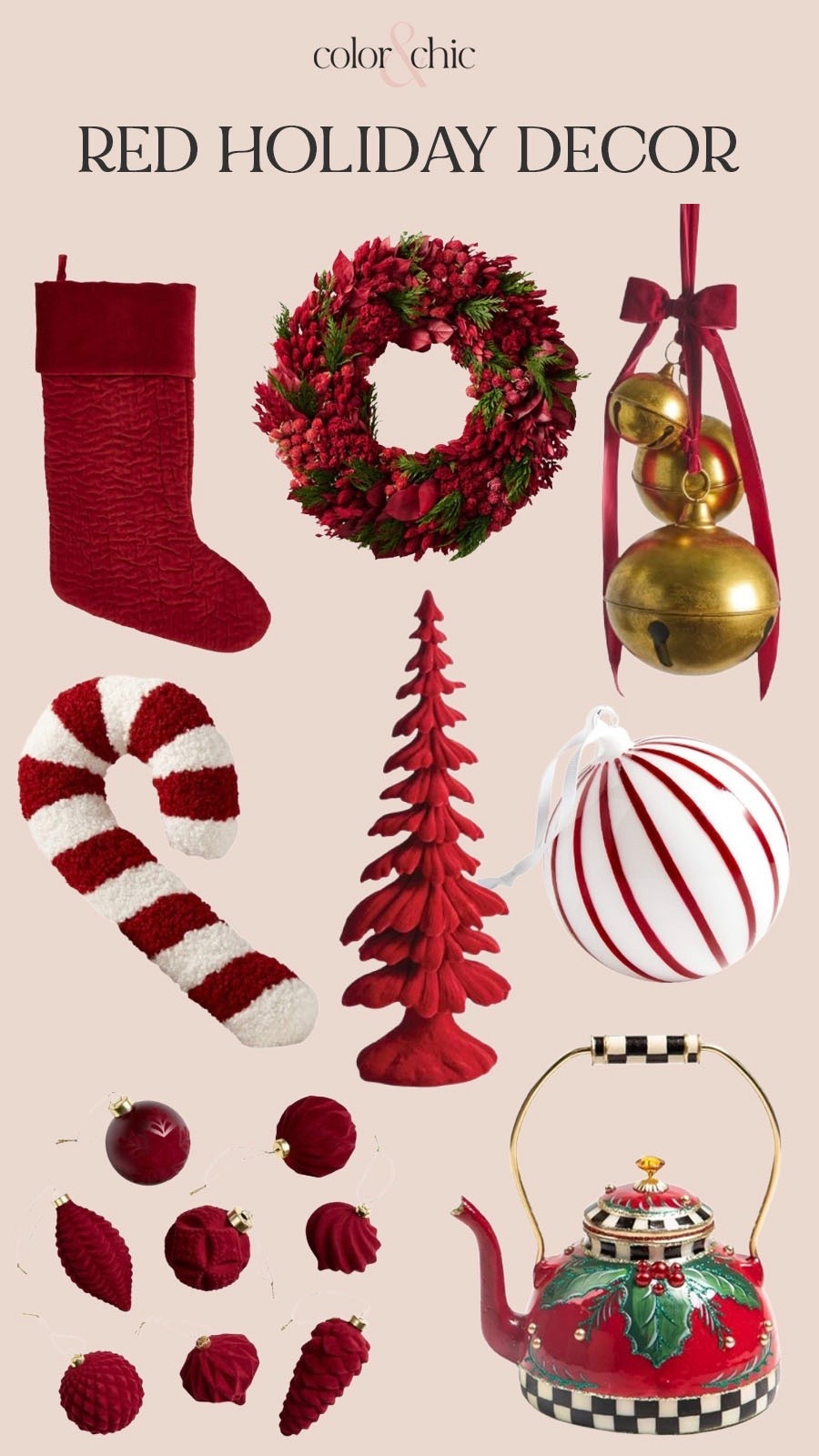 Red holiday decor I am loving! Candy cane pillow, red velvet stocking, red Christmas trees, and more 

#LTKHoliday #LTKSeasonal #LTKStyleTip