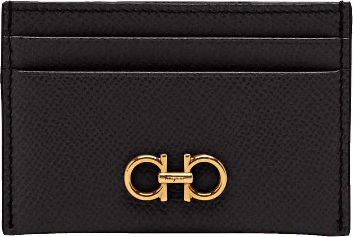 Gancini Leather Card Case | Nordstrom