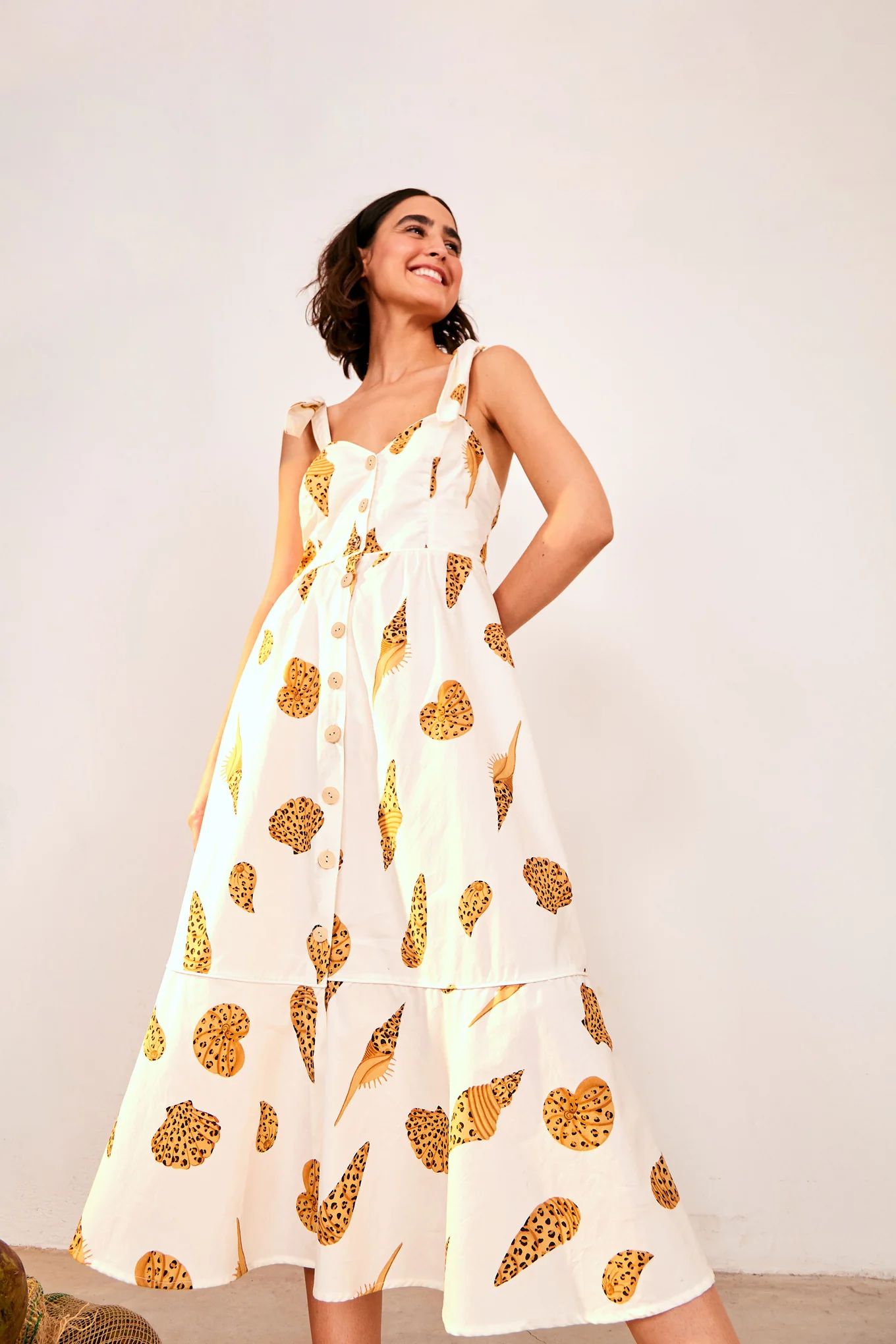 leopard shell midi dress | FarmRio