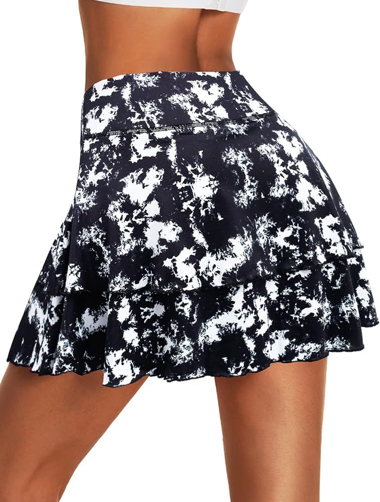 COOrun Women's Active Skort Athletic Ruffle Pleated Tennis Skirt for Running Golf Workout | Amazon (CA)