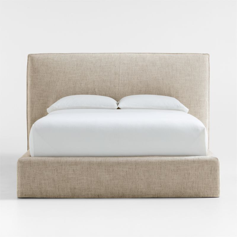 Capri Wheat Slipcovered Queen Bed + Reviews | Crate & Barrel | Crate & Barrel