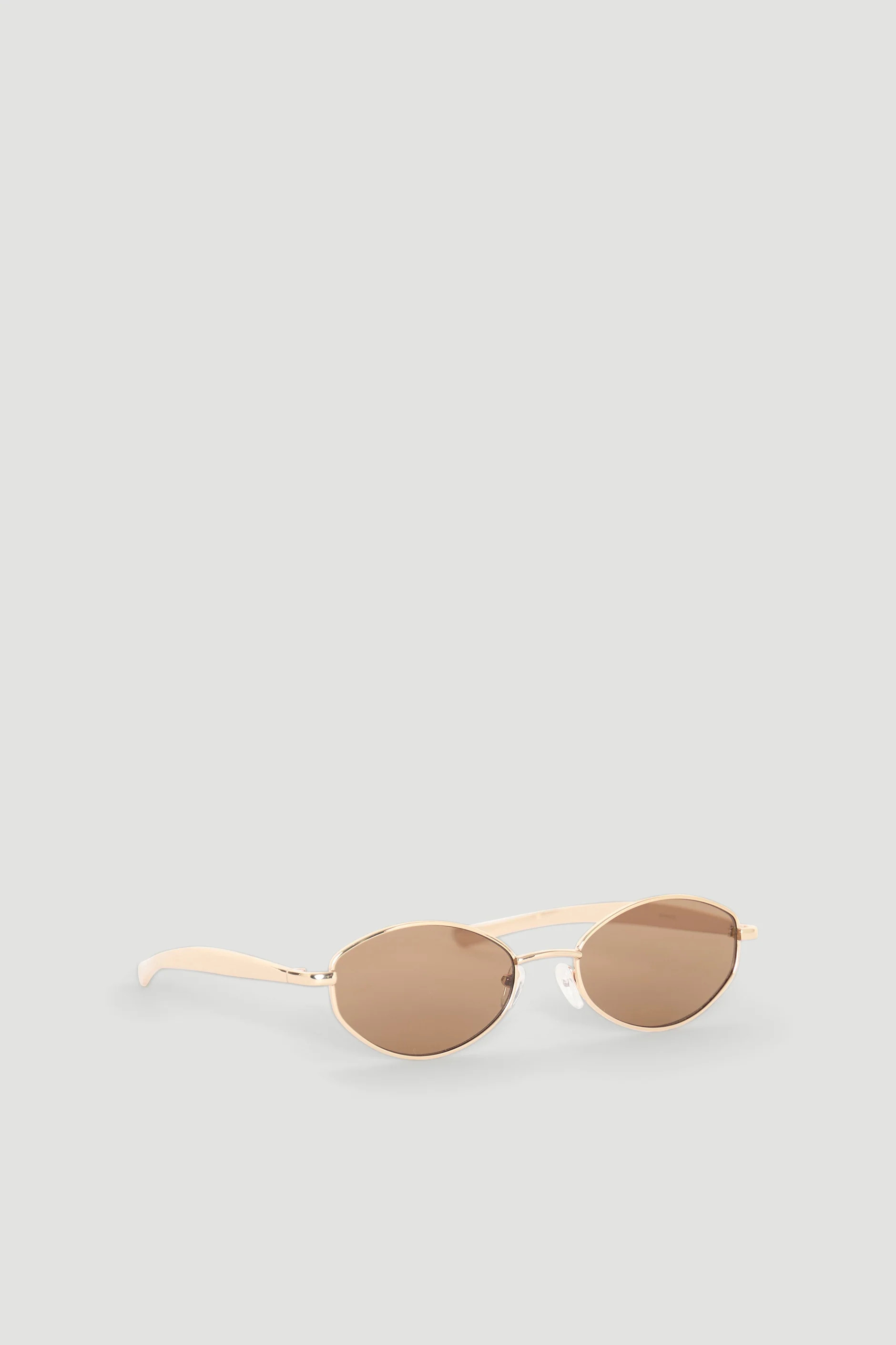 Frankie Round Metal Sunglasses - GOLD BROWN | DECJUBA