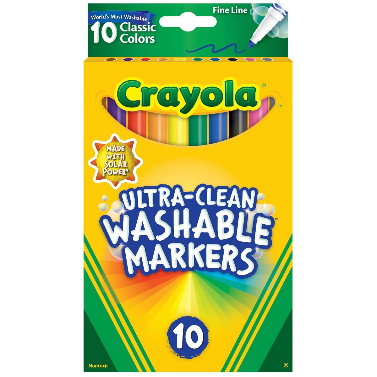 Crayola 10ct Ultra-Clean Washable Markers Fine Line Classic Colors | Target