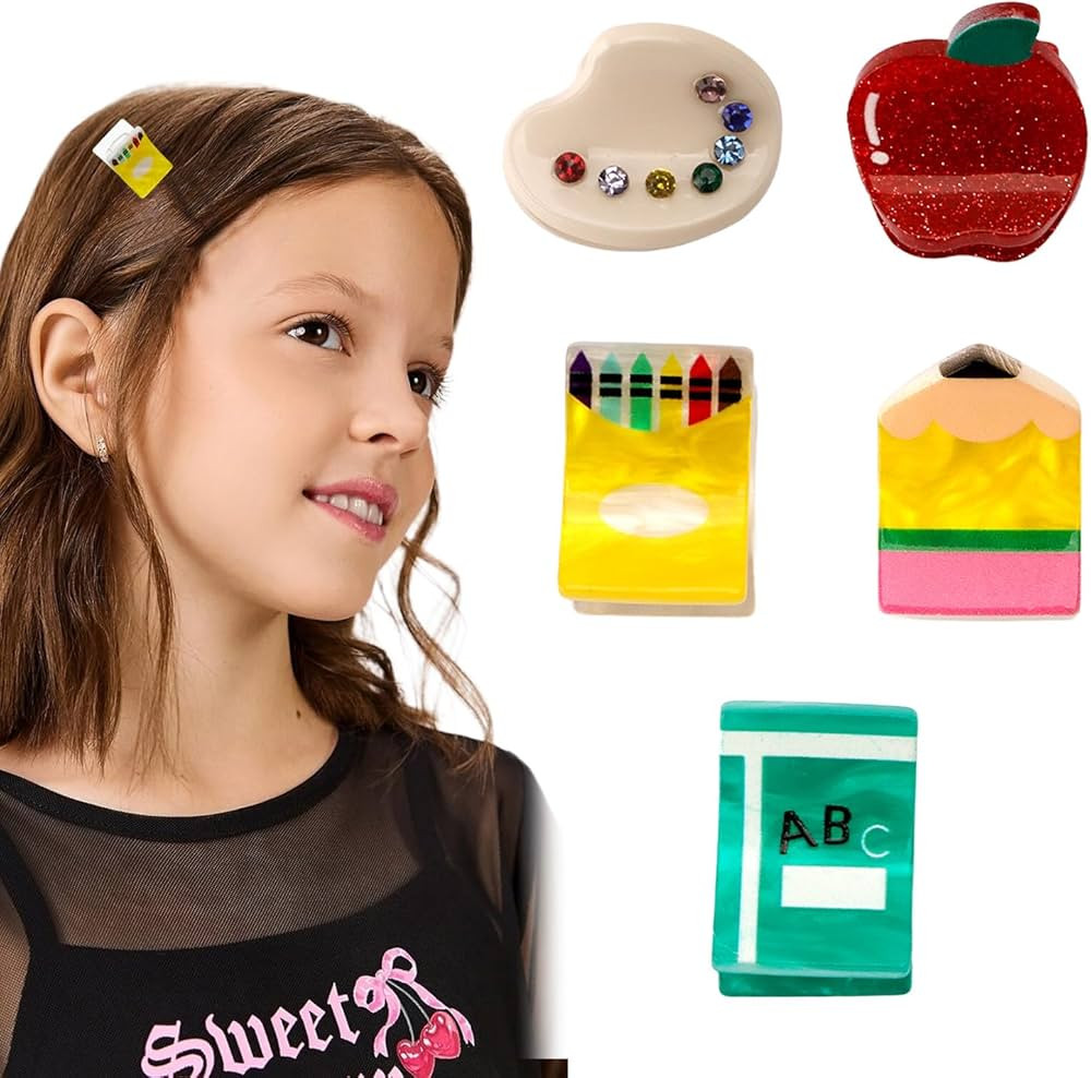 Mini Pencil Hair Clips for Women Girls, Teacher Hair Accessories - Fun Pencil Hair Clips for Teac... | Amazon (US)