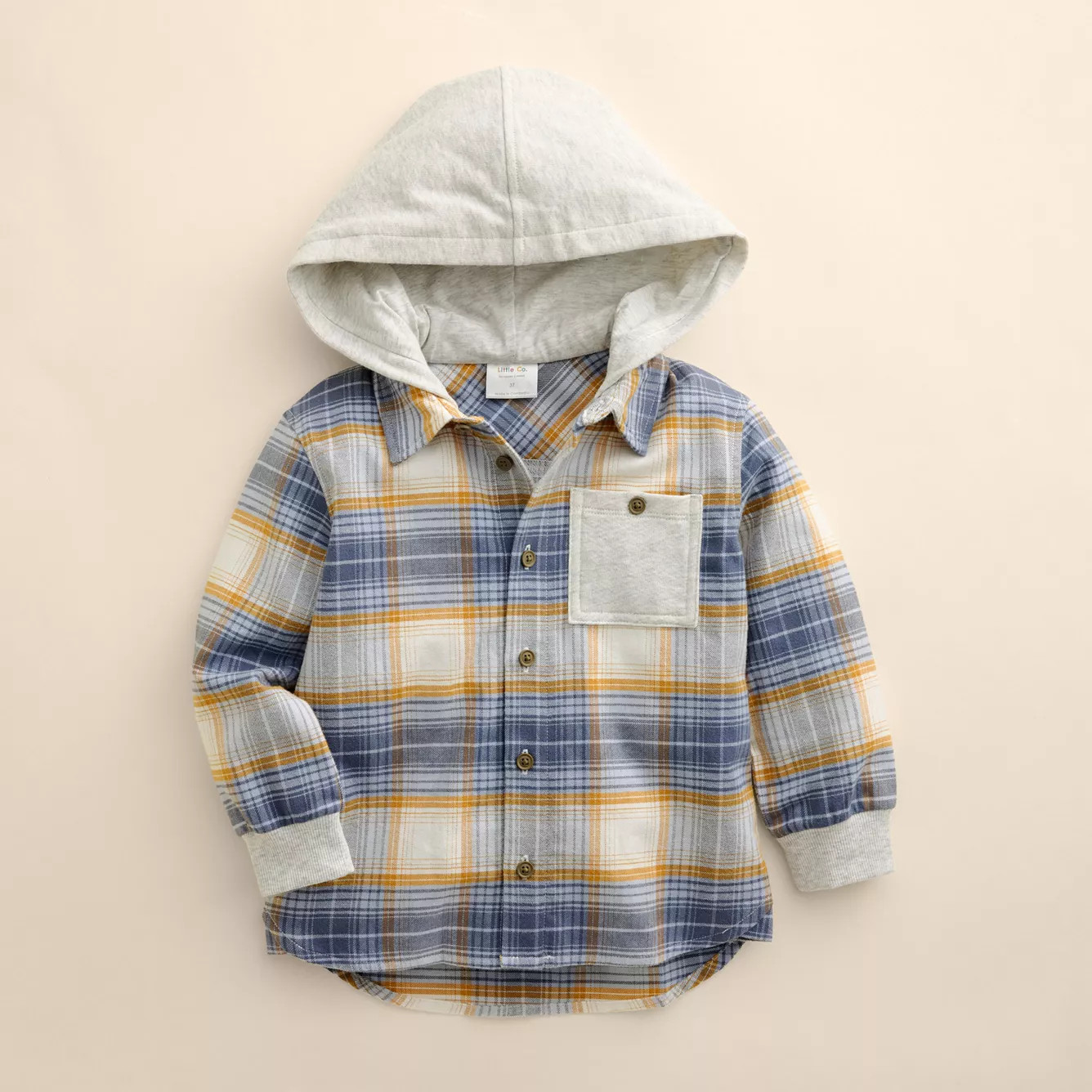 Kids 4-12 Little Co. by Lauren Conrad Organic Flannel Hooded Overshirt | Kohl's