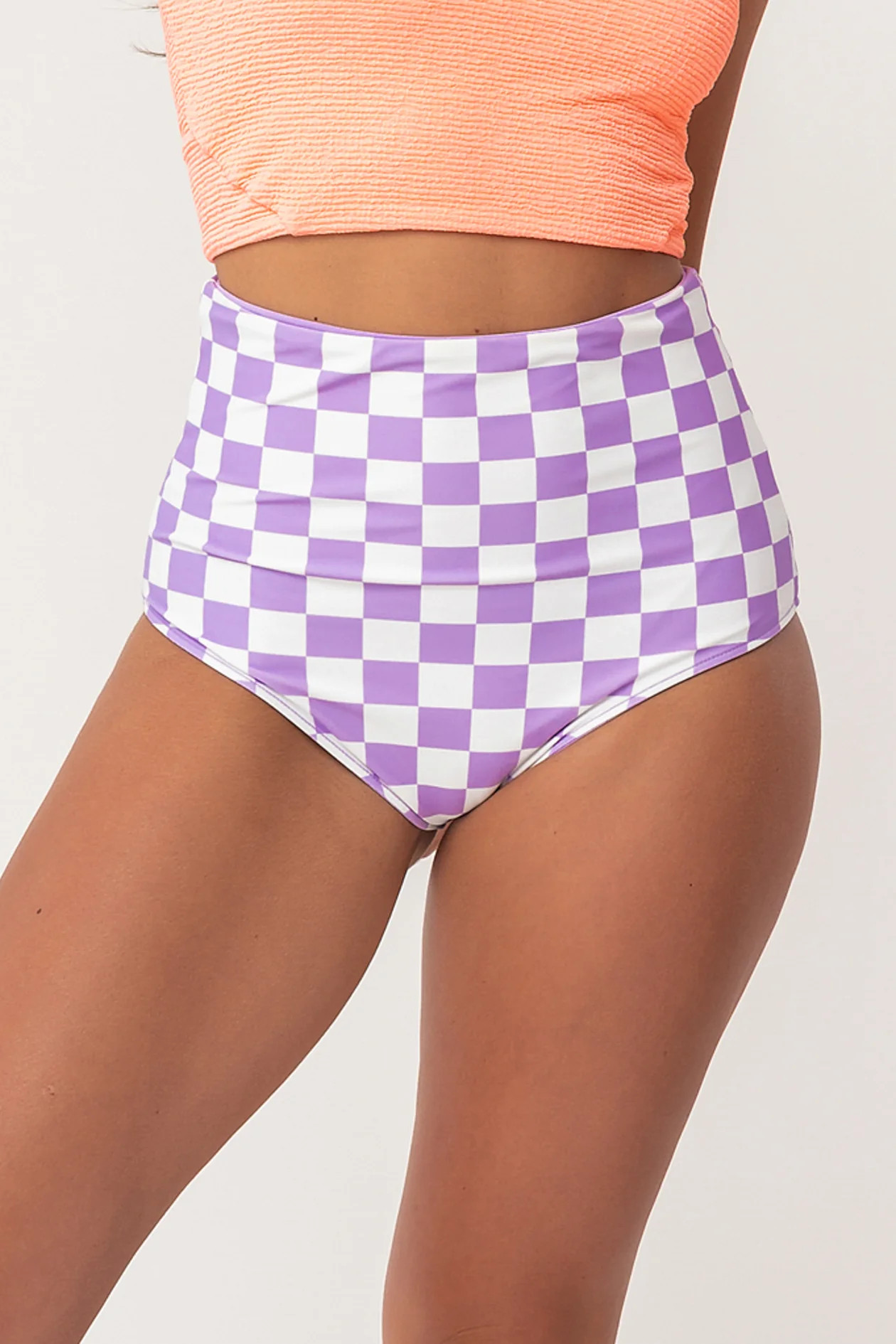 Leisure Reversible Bottom | Lavender Love Check | Coral Reef Swim