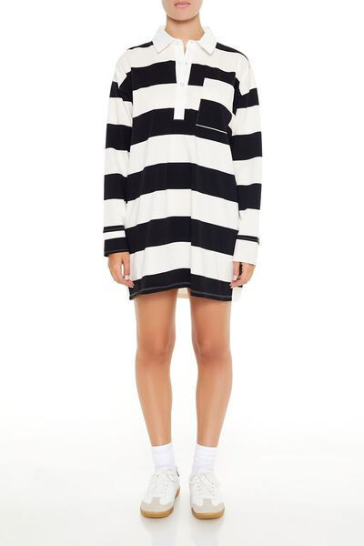 Striped Polo Shirt Dress | Forever 21