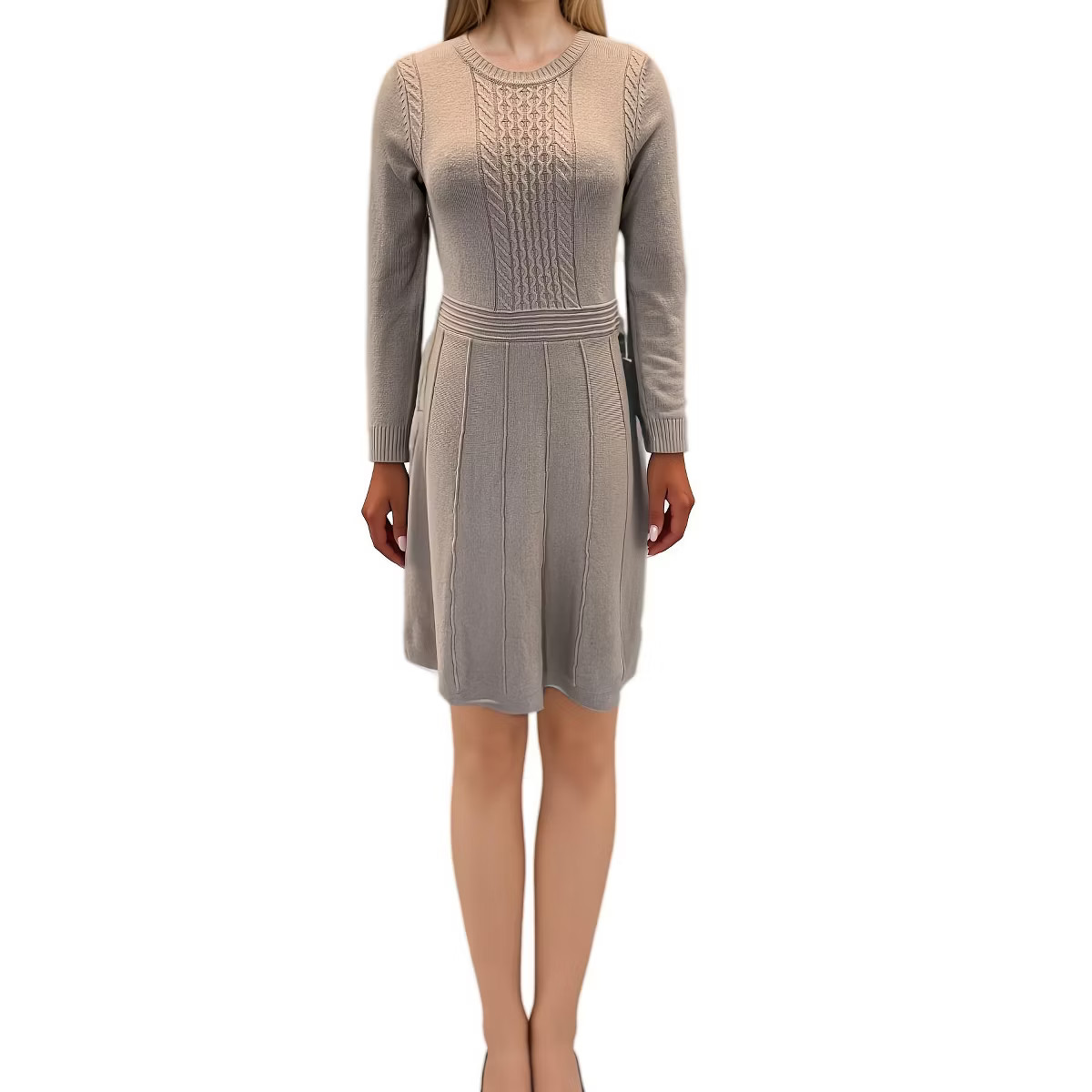 Women's Winter Warm Knitted Crewneck Fit and Flare Sweater Dress | Target