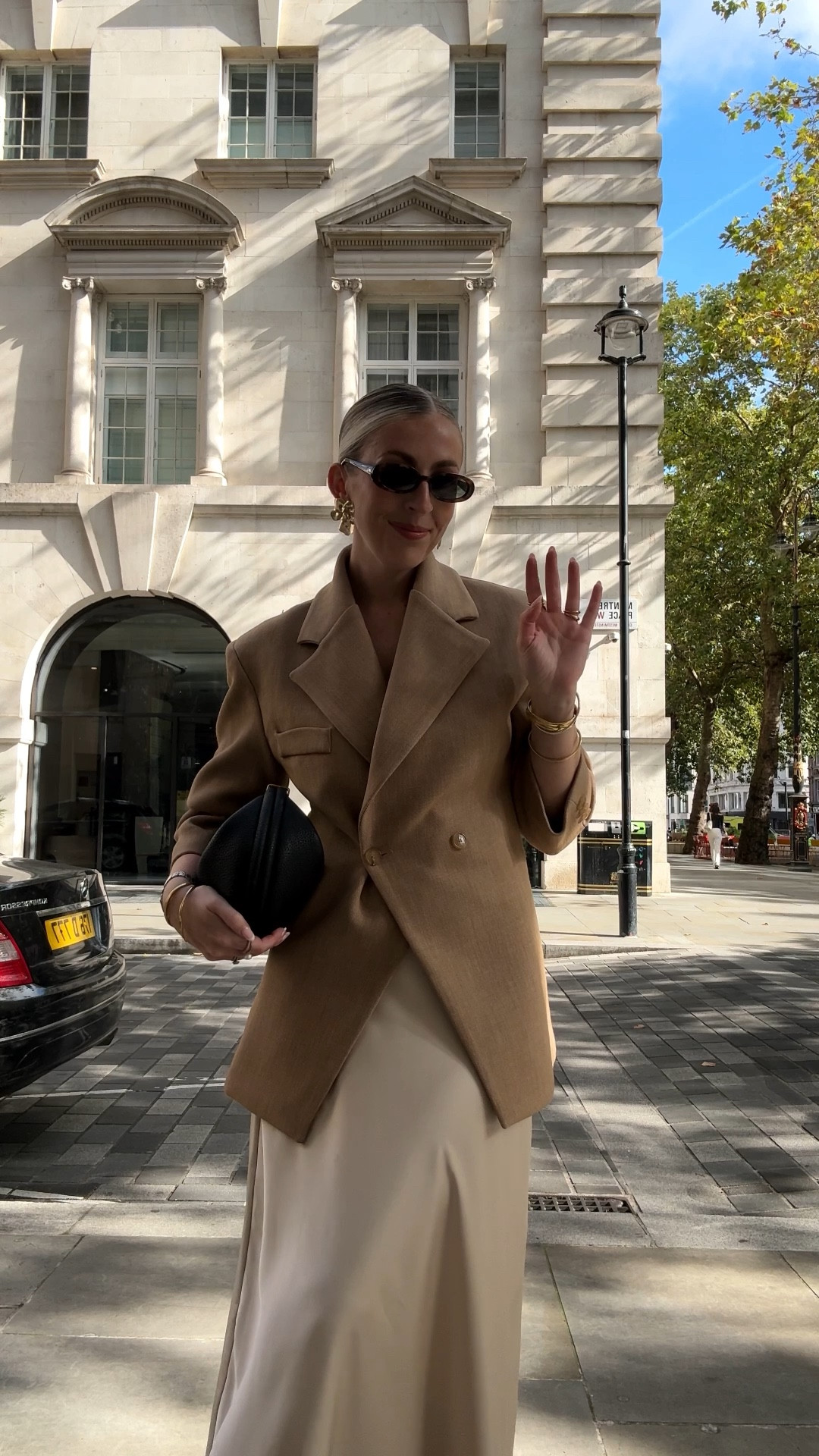 Todays outfit for LFW 🤎🍂 

Beige blazer, satin skirt, leopard shoes, black bag, leopard print, London fashion week 

#FashionMonth #LTKautumn #LTKstyletip
