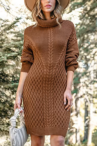 Drop Sleeve Turtleneck Sweater Dress | Cupshe US