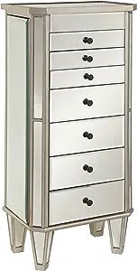 Powell Jewelry Armoire Wood, Silver Mirrored | Amazon (US)