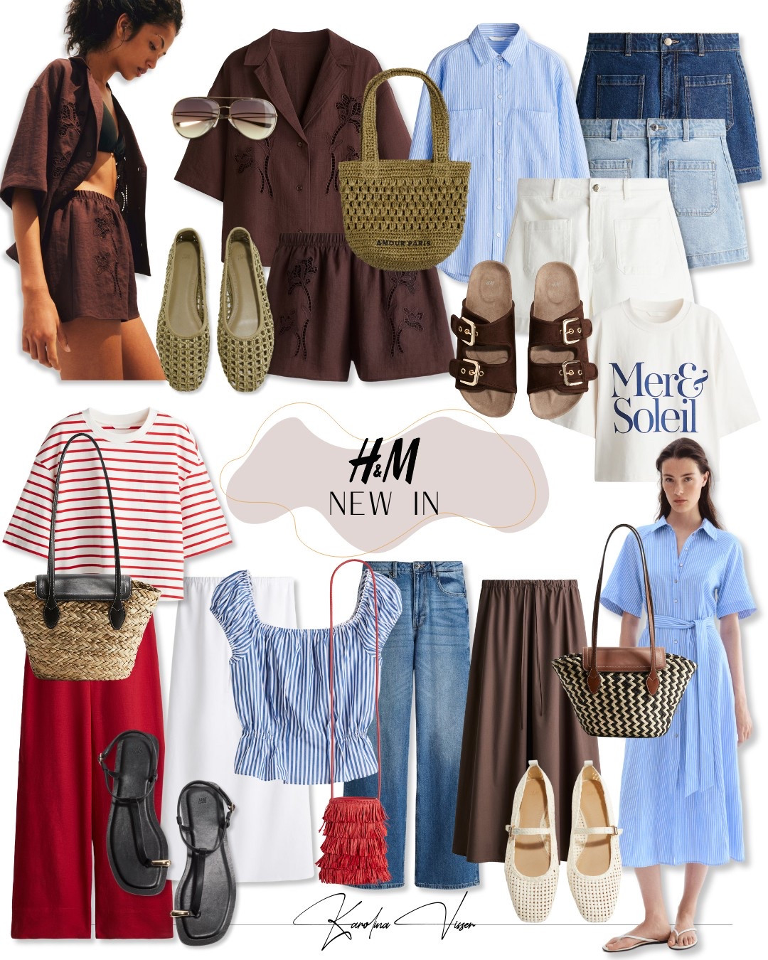 H&M new in pieces for late spring and summer 🌻

Tags: h&m stripes striped shirt denim shorts brown matching set red trousers straw mary janes sandals slides shirt dress midi skirt green flats straw bag summer outfit spring outfit casual style

#LTKstyletip #LTKspring #LTKsummer