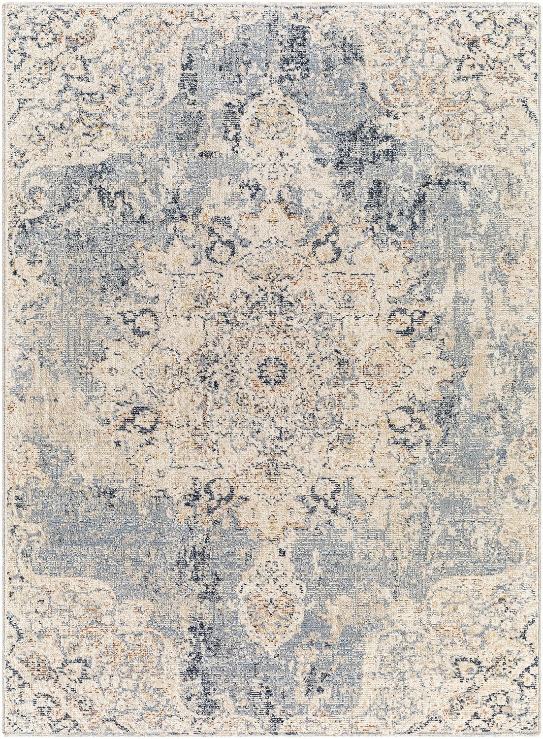 Mainstays Abstract with Fringe 5'2" x 7' Area Rug for Living Room Bedroom Ivory | Walmart (US)