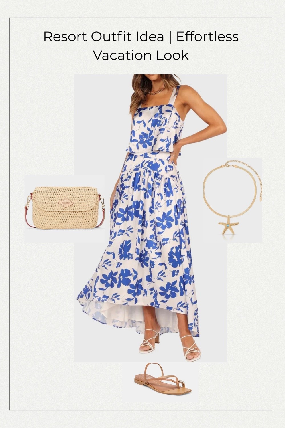 Effortless resort outfit for spring and summer. A flowy 2-piece dress styled with neutral sandals and minimal accessories for an easy vacation look.

#LTKTravel #LTKSaleAlert #LTKSeasonal
