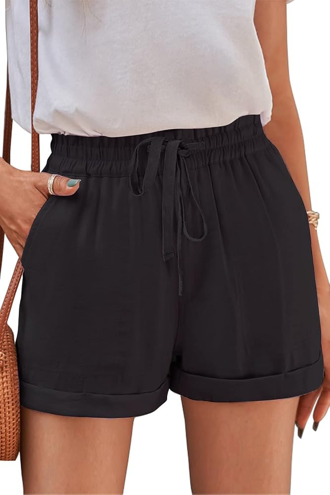 YOCUR Womens Lightweight Shorts Casual Baggy Trendy Short Pants Elastic Waist Drawstring Comfy Sh... | Amazon (US)