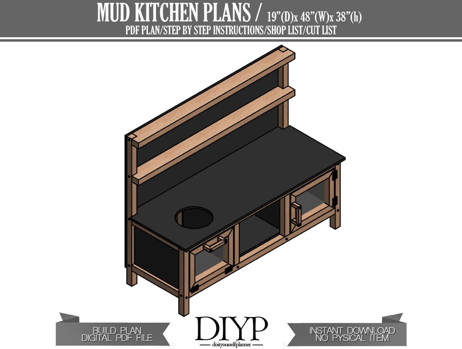 Mud Kitchen Diy Plans  Easy Build Kid's Mud Kitchen PDF | Etsy | Etsy (US)