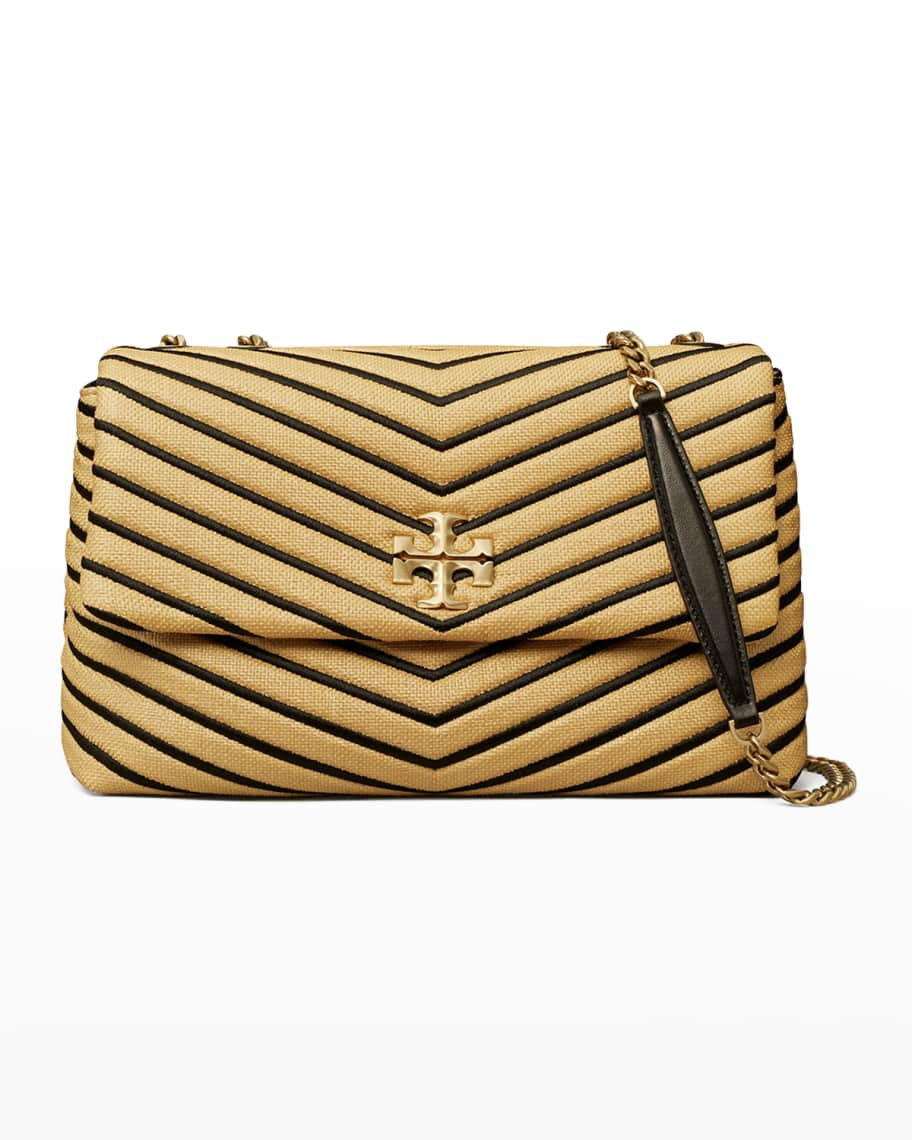 Tory Burch Kira Chevron Straw Convertible Shoulder Bag | Neiman Marcus